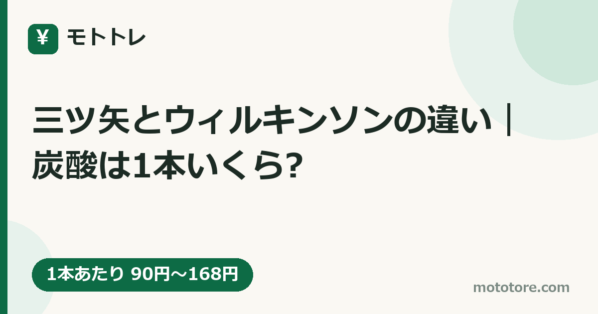三ツ矢とウィルキンソンの違い|炭酸は1本いくら?