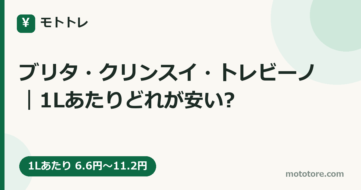 ブリタ・クリンスイ・トレビーノ｜1Lあたりどれが安い?